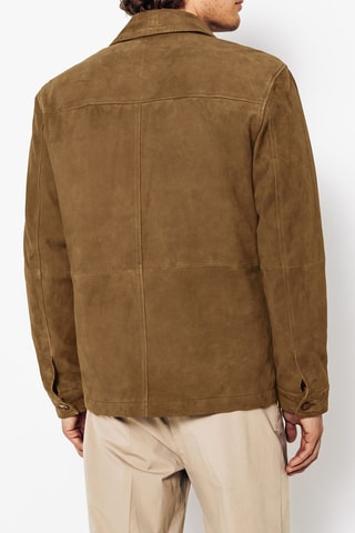 Chaqueta de piel caprina de serraje - Camel