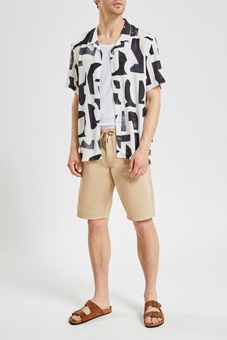 Camisa regular fit - Negro y crudo