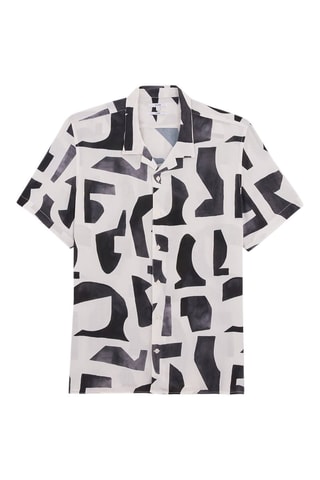 Camisa regular fit - Negro y crudo