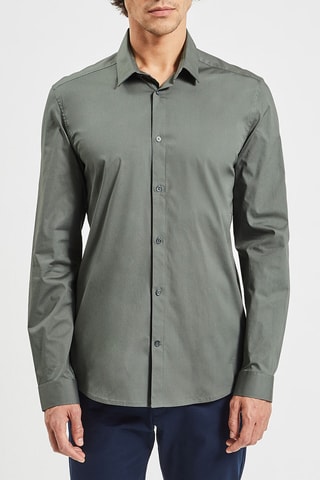Camisa slim fit - Caqui