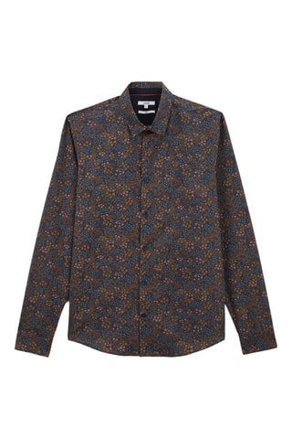 Camisa slim fit de algodón orgánico - Azul