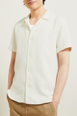 Camisa corta regular fit - Blanco