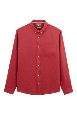 Camisa regular fit de lino - Rosa