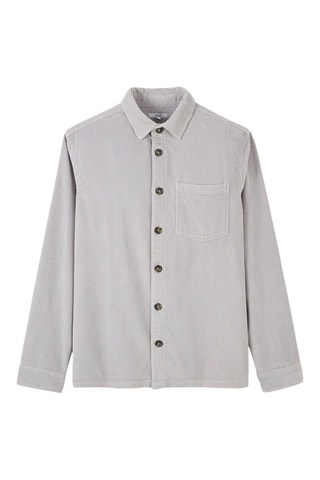 Sobrecamisa regular fit de terciopelo - Azul