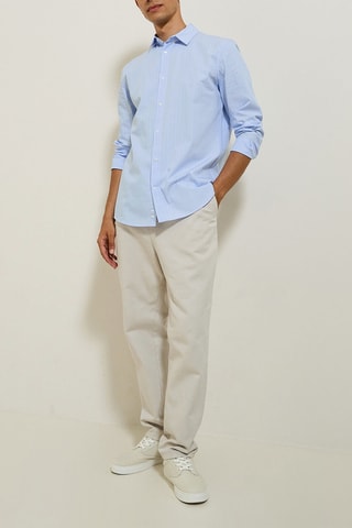 Camisa slim fit - Celeste