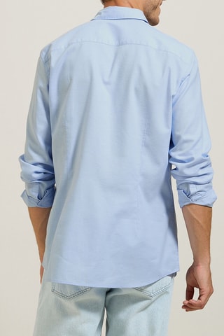Camisa slim fit - Celeste