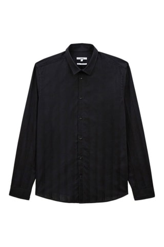 Camisa slim fit de algodón orgánico - Gris oscuro