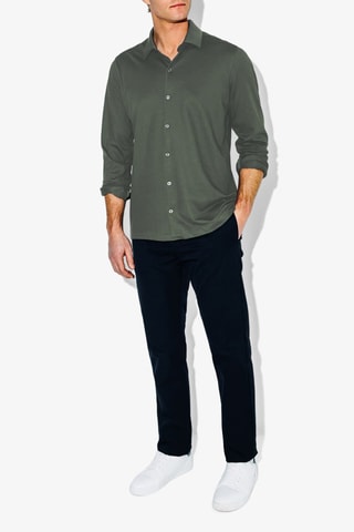 Camisa slim fit de algodón orgánico - Verde