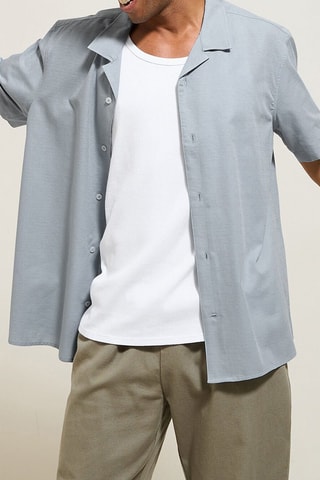 Camisa regular fit - Celeste