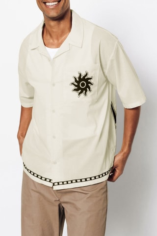 Camisa boxy fit de algodón orgánico - Crudo