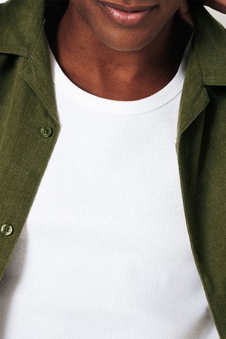 Camisa regular fit de ramio - Caqui