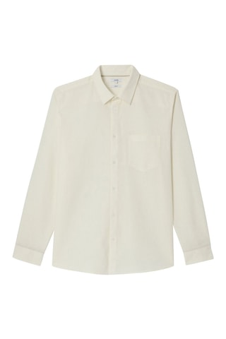 Camisa regular em linho - Branco