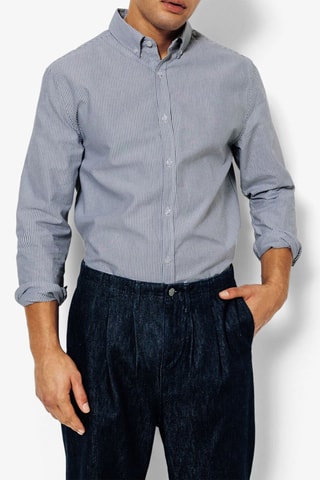 Camisa regular fit - Azul grisáceo