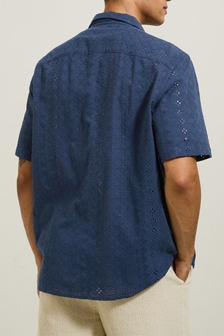 Camisa corta regular fit - Azul