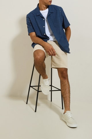 Camisa corta regular fit - Azul