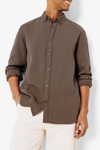 Camisa regular fit - Marrón