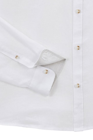 Camisa regular fit de lino - Blanco