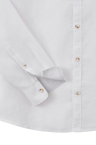 Camisa regular fit de lino - Blanco