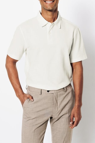 Polo regular fit de algodón orgánico - Blanco