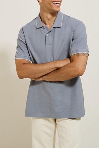 Polo regular fit de algodón orgánico - Gris oscuro