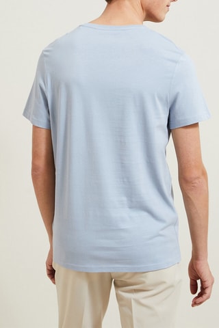 Camiseta slim fit de algodón orgánico - Celeste