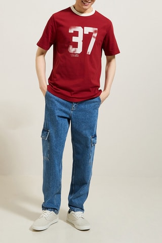 Camiseta regular fit de algodón orgánico - Rojo