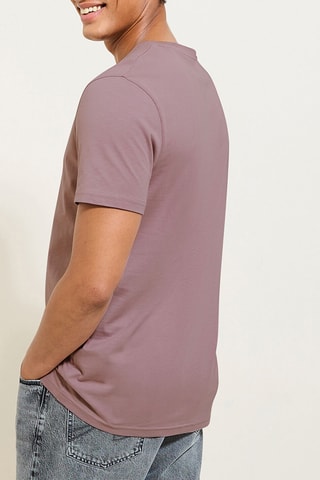 Camiseta slim fit de algodón orgánico - Rosa viejo