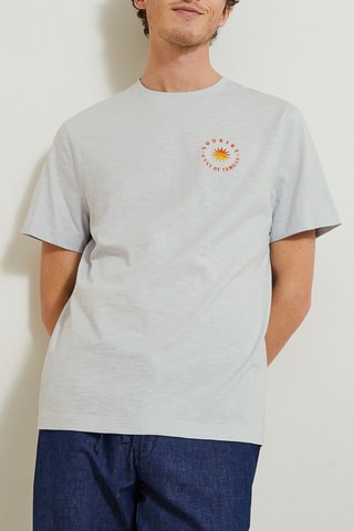 Camiseta de algodón orgánico Fête des pères - Azul