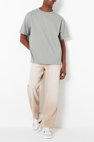 Camiseta relaxed fit - Gris claro