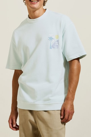 Camiseta relaxed fit - Celeste