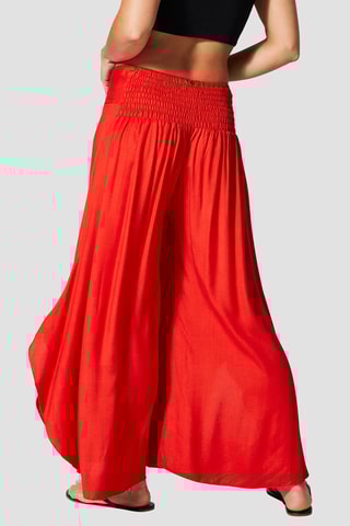 Calças palazzo - 
Vermelho - Vermelho e preto