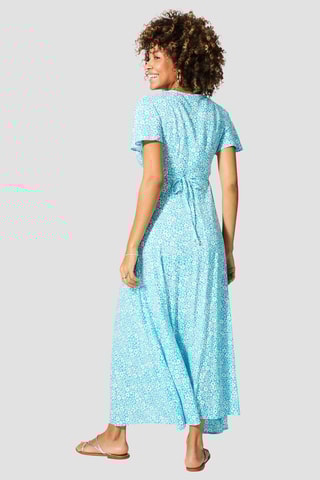 Vestido  Turquesa e branco - Azul