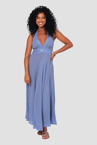 Vestido comprido - Índigo - Azul