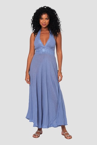 Vestido comprido - Índigo - Azul