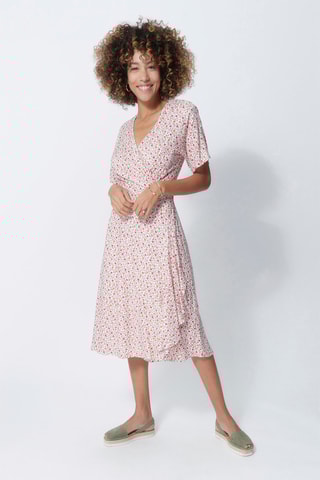 Vestido traçado - Branco, vermelho e verde