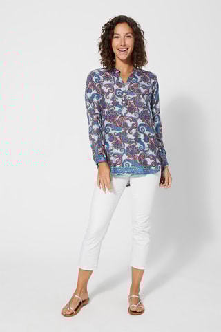 Túnica assimétrica Azul-celeste - Vermelho, azul e verde