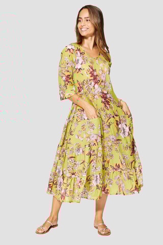 Vestido  Verde e banco  - Branco e verde