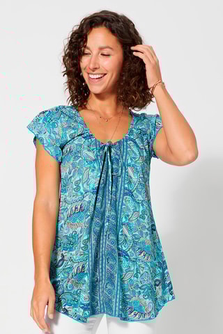 Top Azul-celeste - Branco e azul