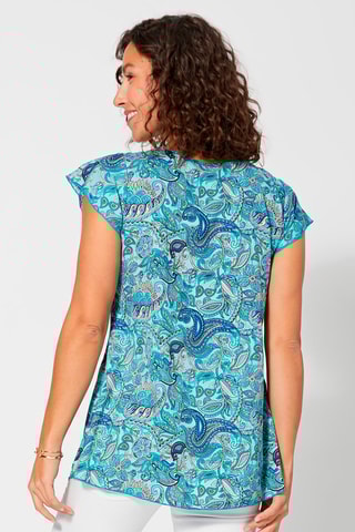 Top Azul-celeste - Branco e azul