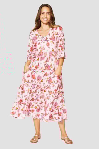 Vestido  Branco e rosa - Branco e rosa