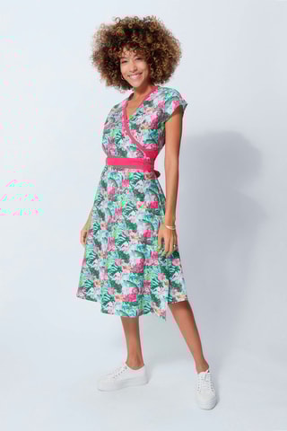 Vestido - Azul, verde e rosa