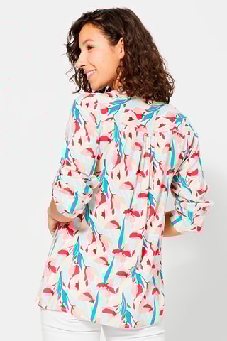 Blusa Bege - Bege, azul e rosa