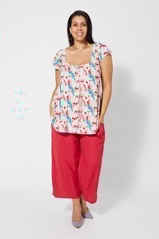 Túnica - Bege, azul e rosa