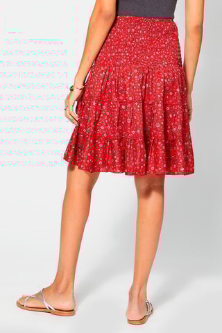 Saia estilo patinadora Vermelho e cru - Branco, preto e vermelho