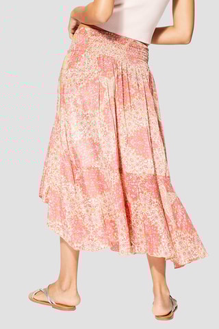Saia comprida - Rosa - Branco, azul e laranja