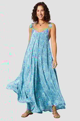 Vestido - Azul e turquesa - Azul