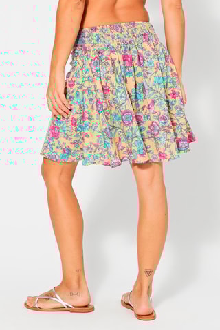 Saia Bege e turquesa - Branco e bege