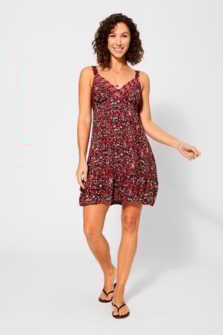 Vestido estilo patinadora - Preto - Preto, bege e vermelho