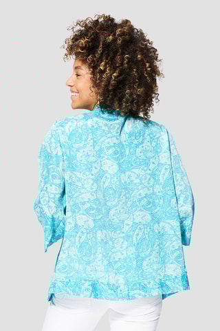 Quimono  Turquesa e branco - Branco