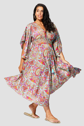 Vestido  Dourado e turquesa - Azul